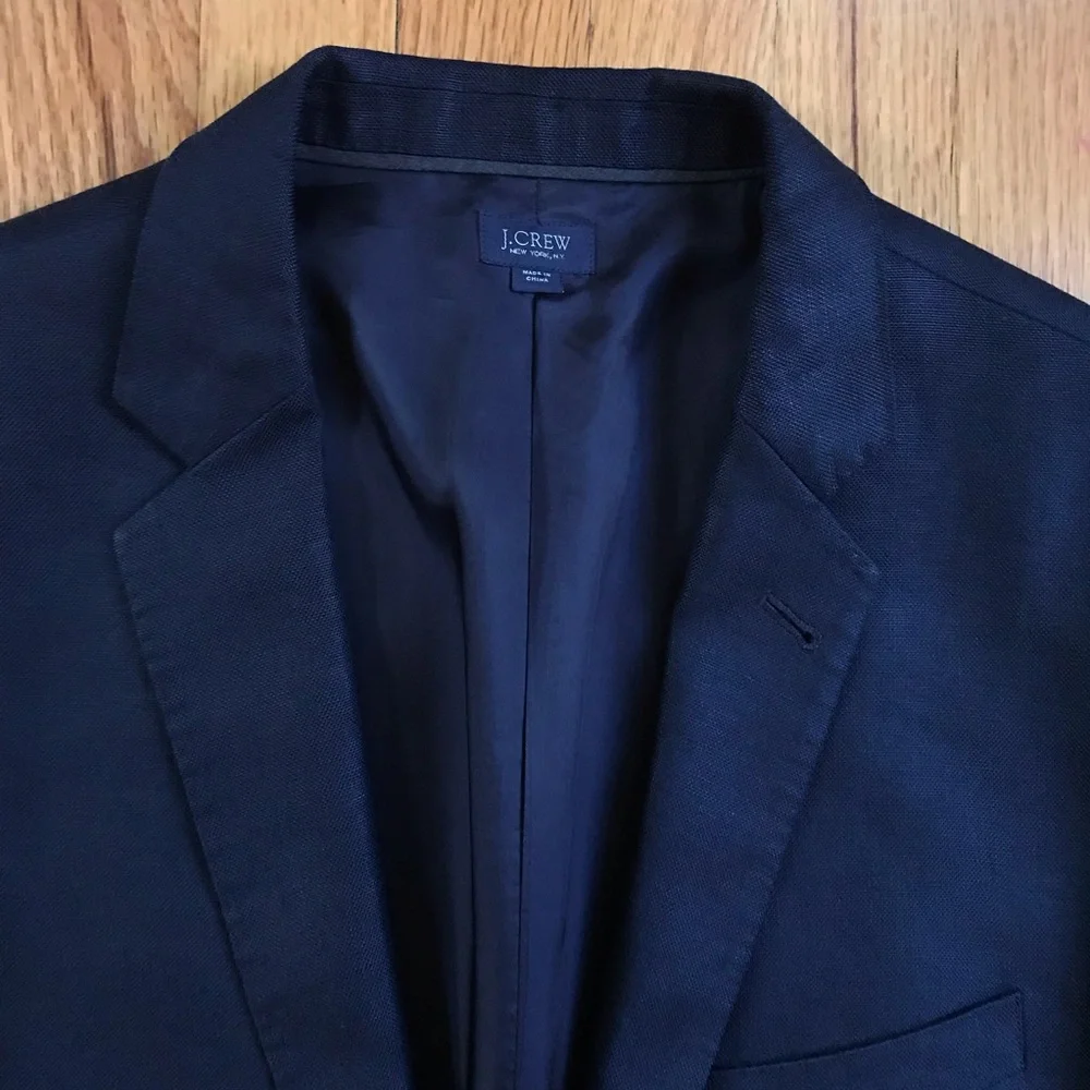 J. Crew Ludlow Irish Linen Men's Navy Two-Button Sport Coat 42L